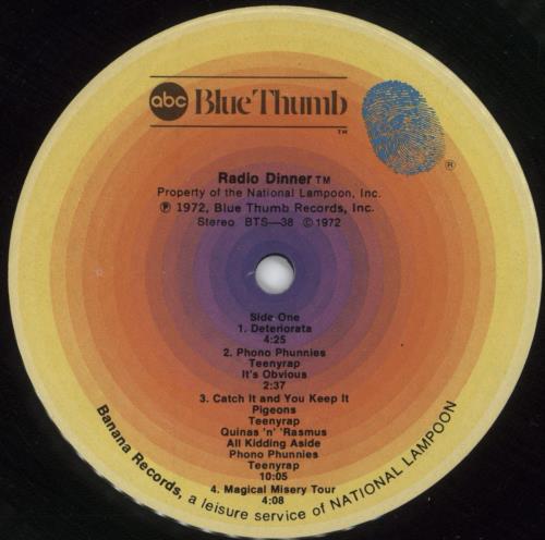 National Lampoon Radio Dinner vinyl LP album (LP record) US NFTLPRA880314