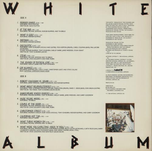 National Lampoon White Album vinyl LP album (LP record) US NFTLPWH751698