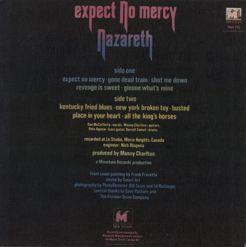 Nazareth Expect No Mercy - VG+ vinyl LP album (LP record) UK NZRLPEX392287