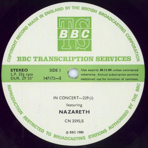 Nazareth In Concert 229 vinyl LP album (LP record) UK NZRLPIN796635