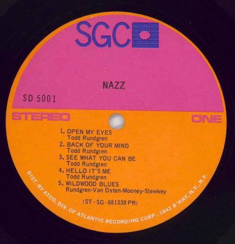Nazz Nazz vinyl LP album (LP record) US NZZLPNA769426