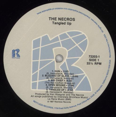 Necros Tangled Up vinyl LP album (LP record) US 00DLPTA860389