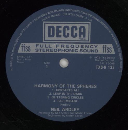 Neil Ardley Harmony Of The Spheres vinyl LP album (LP record) UK N/ALPHA371192