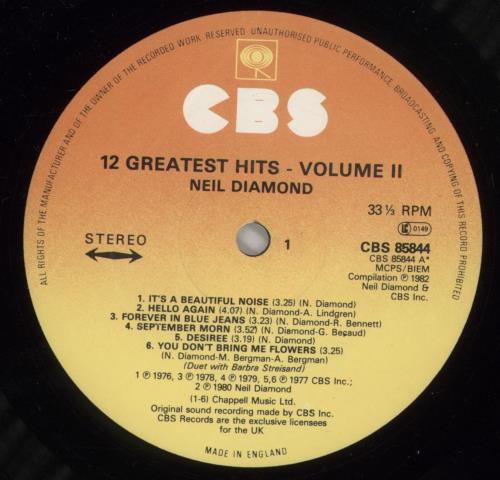 Neil Diamond 12 Greatest Hits Vol. II - 1st vinyl LP album (LP record) UK NDILPGR446643