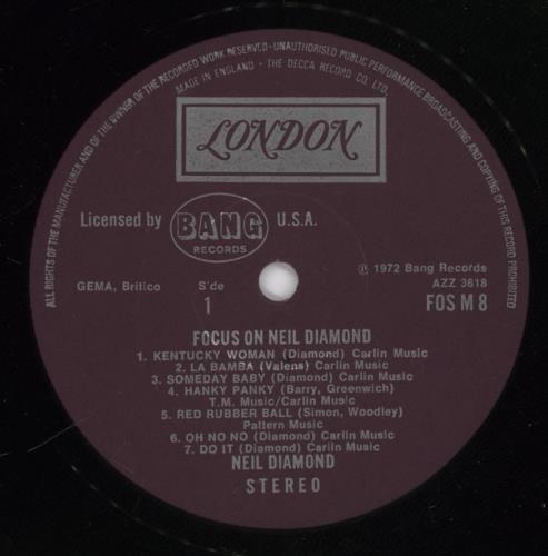 Neil Diamond Focus On 2-LP vinyl record set (Double LP Album) UK NDI2LFO363366