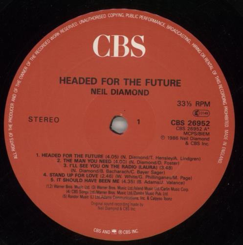 Neil Diamond Headed For The Future vinyl LP album (LP record) UK NDILPHE245147