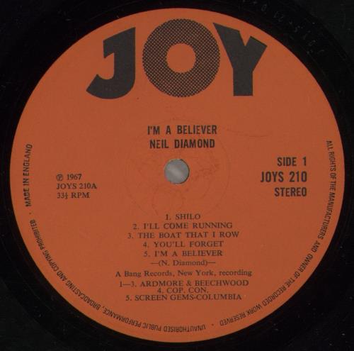 Neil Diamond I'm A Believer vinyl LP album (LP record) UK NDILPIM238271