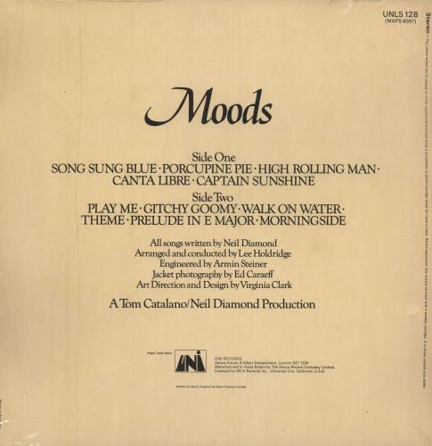 Neil Diamond Moods + Shrink vinyl LP album (LP record) UK NDILPMO748610