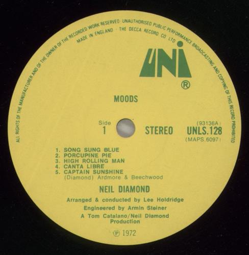 Neil Diamond Moods vinyl LP album (LP record) UK NDILPMO340787