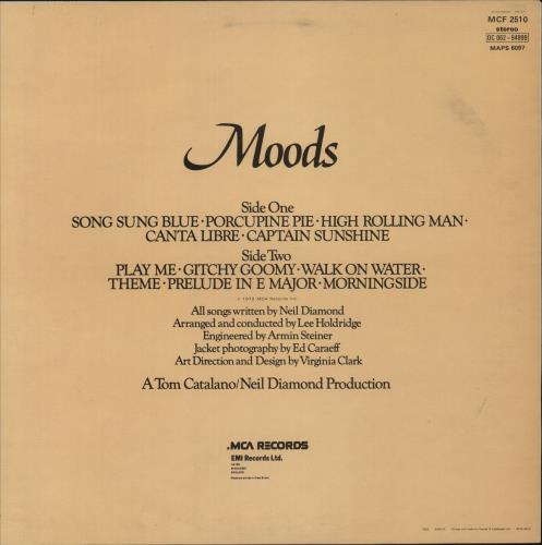 Neil Diamond Moods vinyl LP album (LP record) UK NDILPMO531202