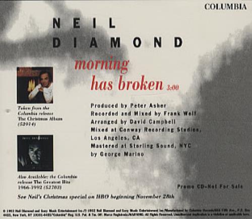 Neil Diamond Morning Has Broken CD single (CD5 / 5") US NDIC5MO104512