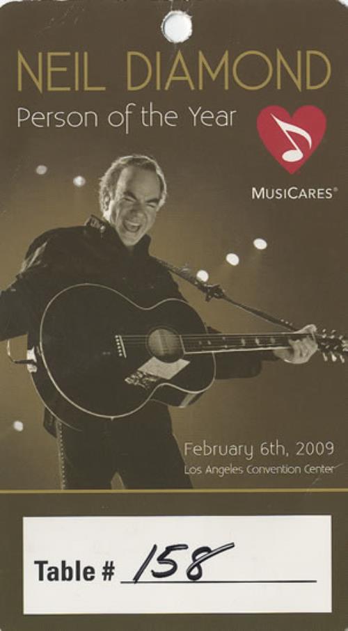 Neil Diamond Person Of The Year tour pass US NDITPPE495933