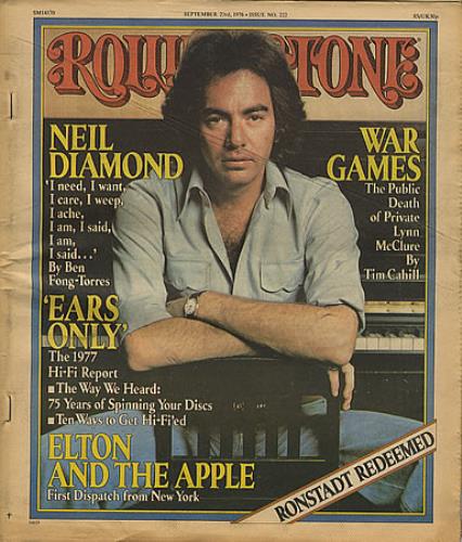 Neil Diamond Rolling Stone - September 1976 magazine US NDIMARO350033