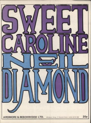 Neil Diamond Sweet Caroline sheet music UK NDISMSW780932