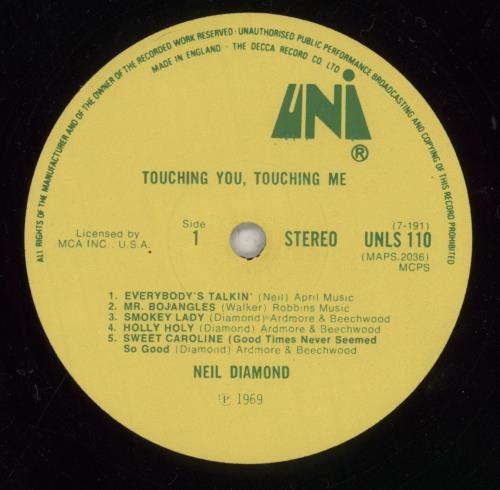 Neil Diamond Touching You Touching Me - EX vinyl LP album (LP record) UK NDILPTO653381