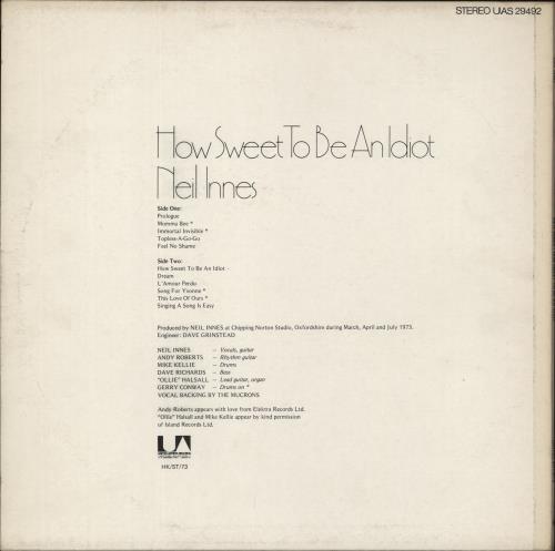 Neil Innes How Sweet To Be An Idiot vinyl LP album (LP record) UK INNLPHO515990