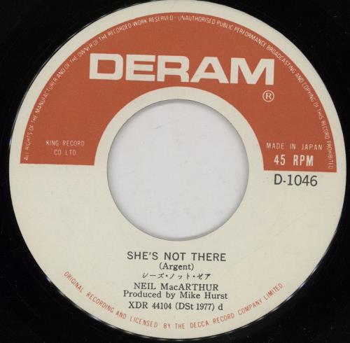 Neil MacArthur She's Not There 7" vinyl single (7 inch record / 45) Japanese MQA07SH755368