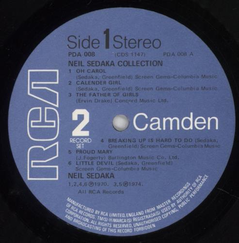 Neil Sedaka The Neil Sedaka Collection 2-LP vinyl record set (Double LP Album) UK NSK2LTH520759