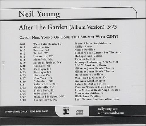 Neil Young After The Garden CD single (CD5 / 5") US YOUC5AF371297
