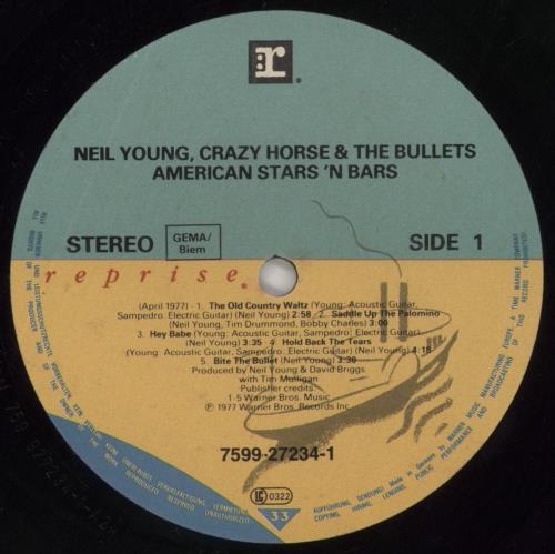 Neil Young American Stars 'N Bars vinyl LP album (LP record) German YOULPAM334299