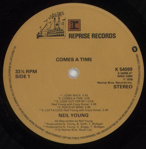 Neil Young Comes A Time - EX vinyl LP album (LP record) UK YOULPCO742901