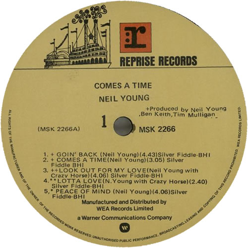 Neil Young Comes A Time vinyl LP album (LP record) New Zealand YOULPCO615883