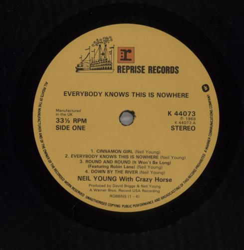 Neil Young Everybody Knows This Is Nowhere - 4th vinyl LP album (LP record) UK YOULPEV828650