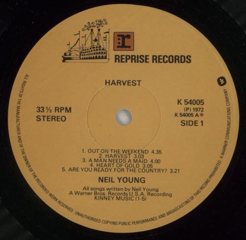 Neil Young Harvest + Insert vinyl LP album (LP record) UK YOULPHA764256