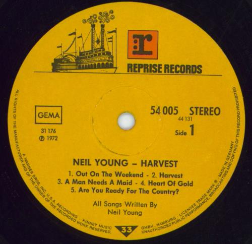 Neil Young Harvest - Complete - EX vinyl LP album (LP record) German YOULPHA801523