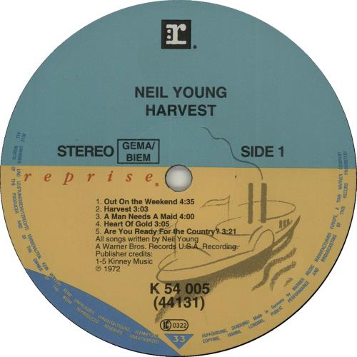 Neil Young Harvest - Triple Colour Label vinyl LP album (LP record) German YOULPHA655490