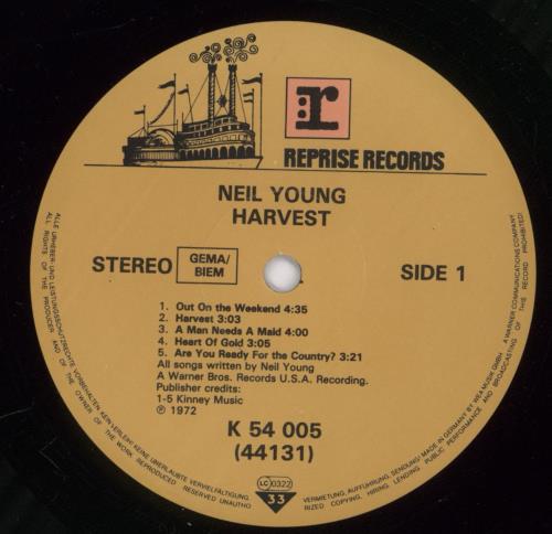 Neil Young Harvest vinyl LP album (LP record) German YOULPHA312764