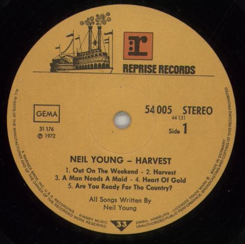 Neil Young Harvest vinyl LP album (LP record) German YOULPHA768278