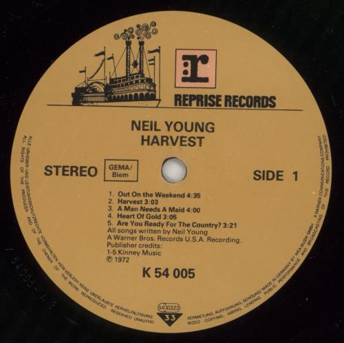 Neil Young Harvest vinyl LP album (LP record) German YOULPHA876039