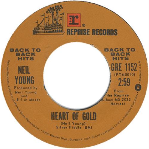 Neil Young Heart Of Gold 7" vinyl single (7 inch record / 45) US YOU07HE402200