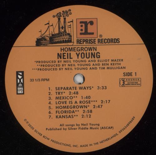 Neil Young Homegrown vinyl LP album (LP record) UK YOULPHO867052