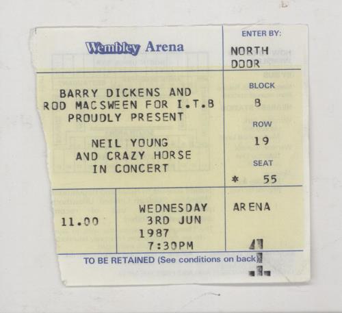 Neil Young In A Rusted Out Garage '87 + ticket stub tour programme UK YOUTRIN679714