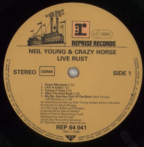 Neil Young Live Rust 2-LP vinyl record set (Double LP Album) German YOU2LLI441047