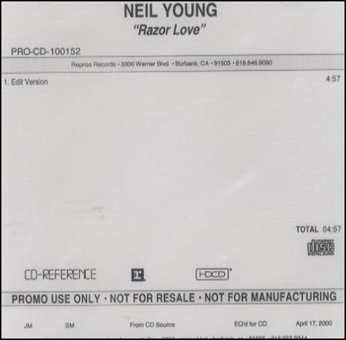 Neil Young Razor Love CD-R acetate US YOUCRRA156083