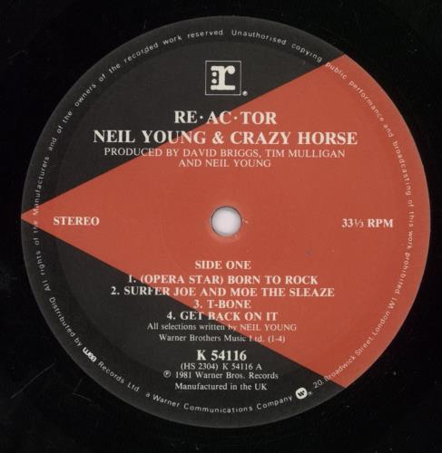 Neil Young Re-Ac-Tor vinyl LP album (LP record) German YOULPRE314290