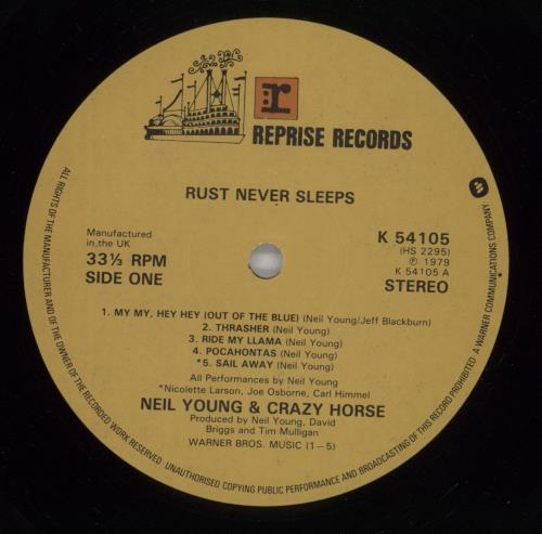 Neil Young Rust Never Sleeps - Complete - EX vinyl LP album (LP record) UK YOULPRU383250