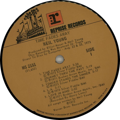 Neil Young Time Fades Away - 1st - shrink vinyl LP album (LP record) US YOULPTI622927