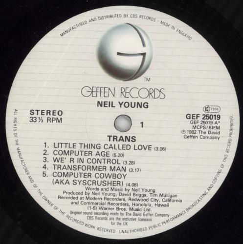 Neil Young Trans - EX vinyl LP album (LP record) UK YOULPTR775190