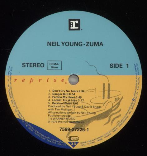 Neil Young Zuma vinyl LP album (LP record) German YOULPZU884998