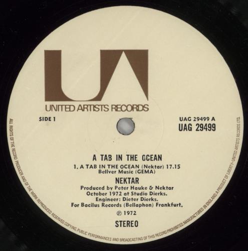Nektar A Tab In The Ocean - VG vinyl LP album (LP record) UK NEKLPAT872197