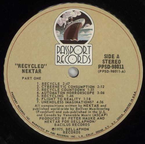 Nektar Recycled vinyl LP album (LP record) US NEKLPRE597486