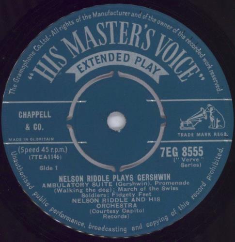 Nelson Riddle Nelson Riddle Plays Gershwin 7" vinyl single (7 inch record / 45) UK NLR07NE832702