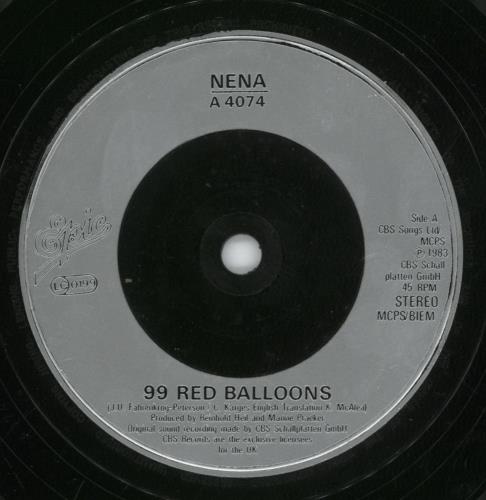 Nena 99 Red Balloons - Inj 7" vinyl single (7 inch record / 45) UK NNA07RE89099