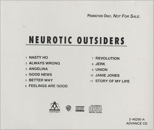 Neurotic Outsiders Neurotic Outsiders CD album (CDLP) US NEUCDNE453604