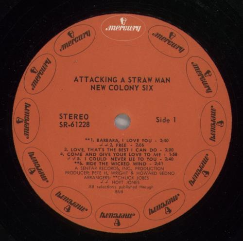 New Colony Six Attacking A Straw Man vinyl LP album (LP record) US NC6LPAT134240