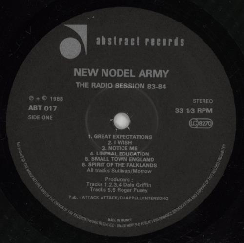 New Model Army Radio Sessions 83-84 vinyl LP album (LP record) UK NMALPRA397435